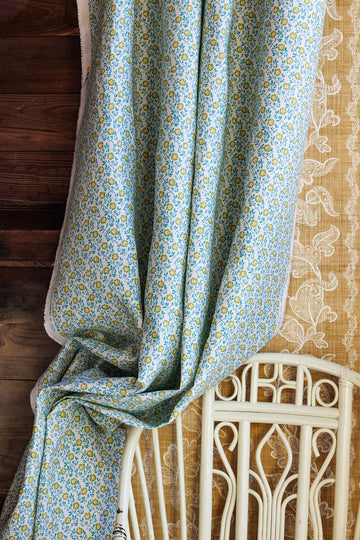 Breakfast in Bed Fabric Green Gold