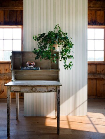 Boxwood Stripe Wallpaper Sage Brush Green