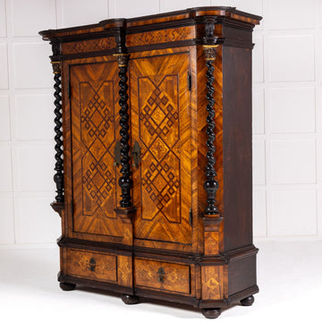 17th Century German Inlaid Walnut Cabinet