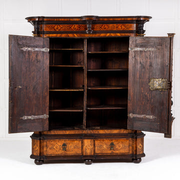 17th Century German Inlaid Walnut Cabinet