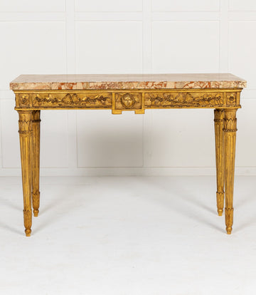 18th Century Italian Giltwood Console Table