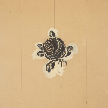 19th Century French Framed Bianchini-Ferier Black Rose Design