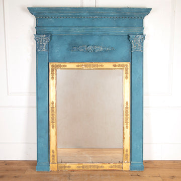 19th Century French Painted Trumeau Mirror