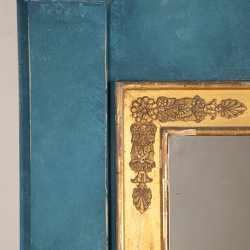 19th Century French Painted Trumeau Mirror