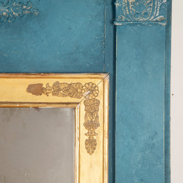 19th Century French Painted Trumeau Mirror