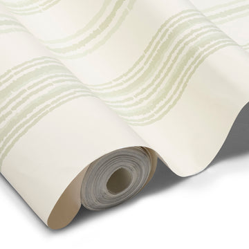 Boxwood Stripe Wallpaper Sage Brush Green