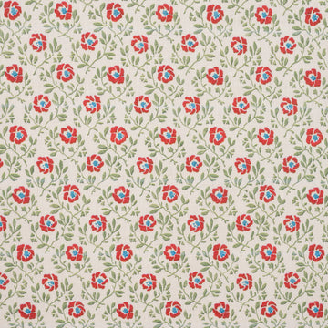Breakfast in Bed Fabric Autumn Red Blue