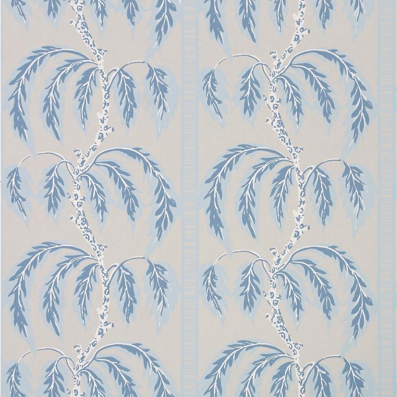 Palms Wallpaper - Sister Parish color-name:Cornwall Blue