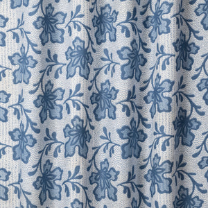 Palmetto with Dots Fabric in Baltic Blue