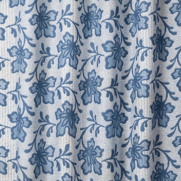 Palmetto with Dots Fabric in Baltic Blue