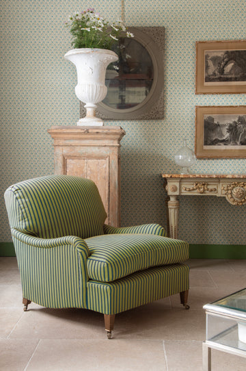 Seville Stripe Indoor Performance Fabric Palm Green
