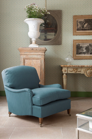 Seville Stripe Indoor Performance Fabric Seafoam