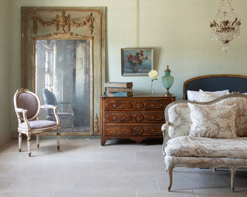 Large Louis XVI Painted and Gilt Trumeau Mirror
