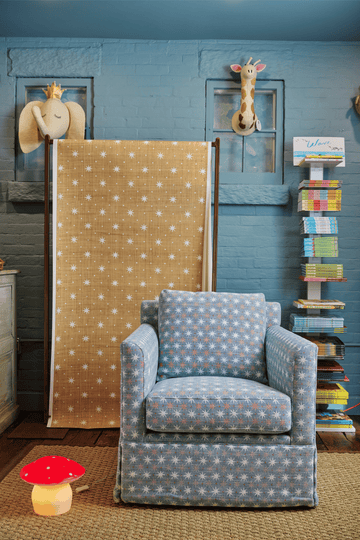 Lucky Indoor Performance Fabric Blue Orange
