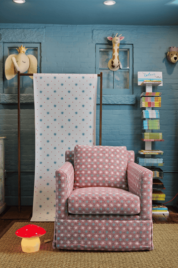 Lucky Indoor Performance Fabric Red Blue