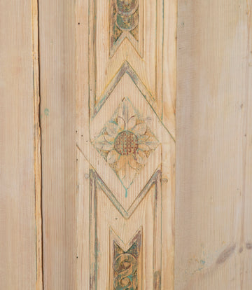 Early 19th Century Alsaitan Painted Pine Bow-Fronted Armoire