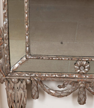 Large 18th Century Italian Silver Gilt Mirror