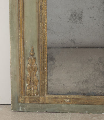 Large Louis XVI Painted and Gilt Trumeau Mirror