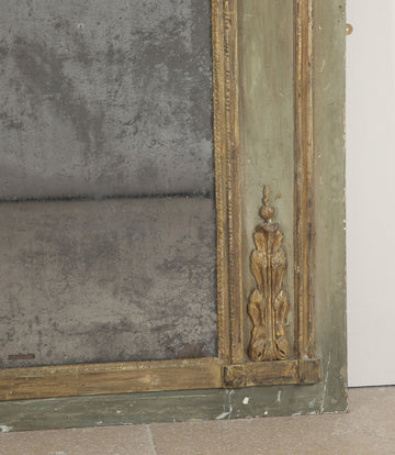 Large Louis XVI Painted and Gilt Trumeau Mirror