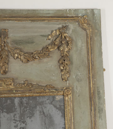 Large Louis XVI Painted and Gilt Trumeau Mirror