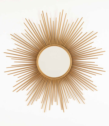Large Mid-Century French Chaty Vallauris Starburst Mirror