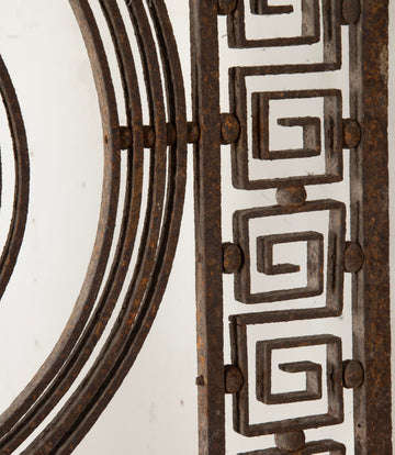 Late 19th Century French Tole Hanging Lantern with Wrought Iron Bracket