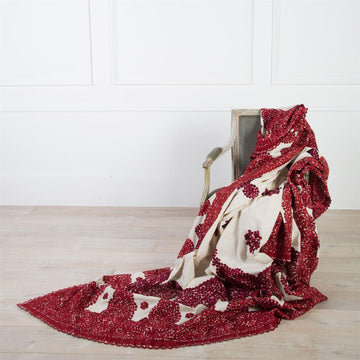 Moroccan Silk Embroidered Throw