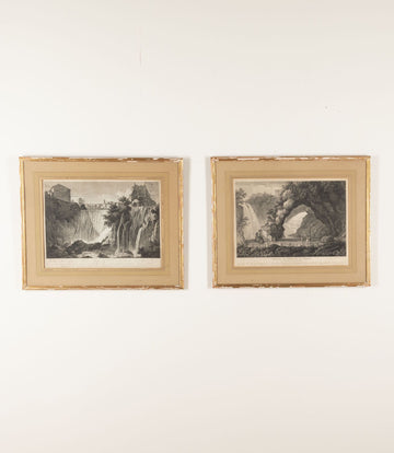 Pair of 19th Century Engravings of Waterfalls