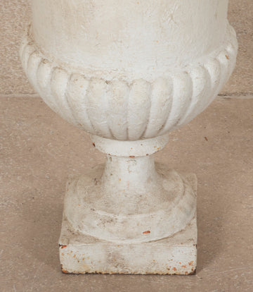 Pair of 19th Century French Cast Iron Campana Urns