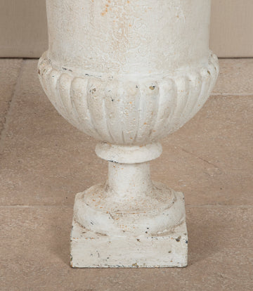 Pair of 19th Century French Cast Iron Campana Urns