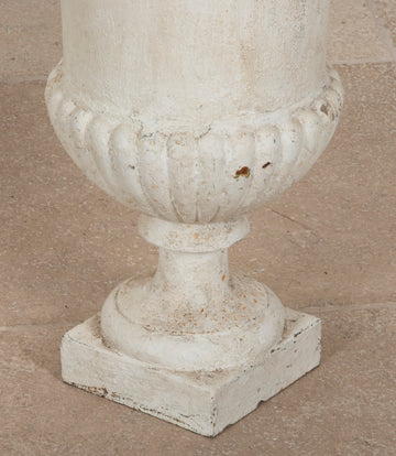 Pair of 19th Century French Cast Iron Campana Urns