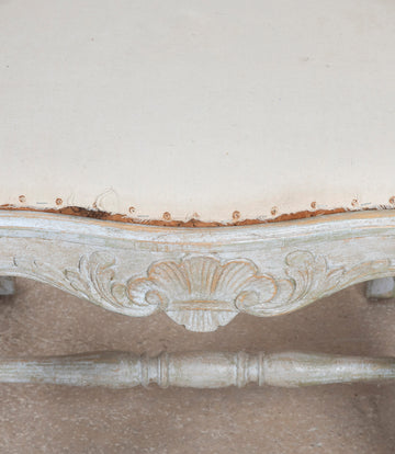 Pair of 19th Century Swedish Rococo Painted Open Armchairs