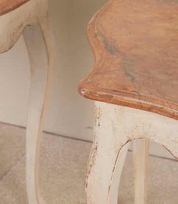 Pair of 20th Century French Painted Console Tables in Louis XV Style