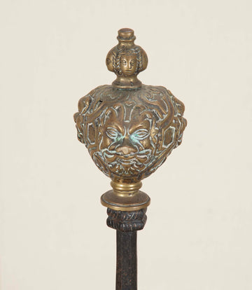 Pair of Early 19th Century Dutch Brass and Iron Fire Dogs