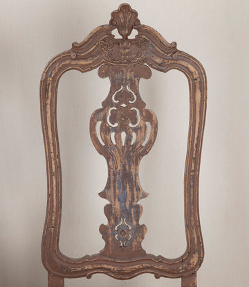 Pair of Early 19th Century Portuguese Rococo Walnut Side Chairs