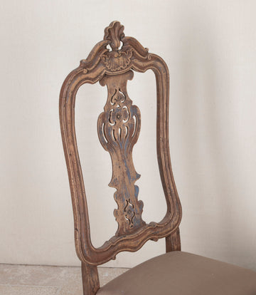 Pair of Early 19th Century Portuguese Rococo Walnut Side Chairs