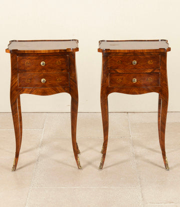 Pair of Late 18th Century French Inlaid Kingwood Bedside Tables