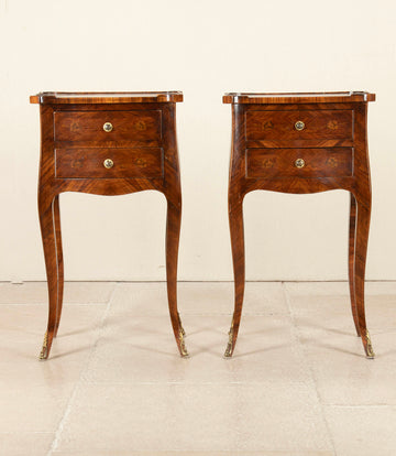 Pair of Late 18th Century French Inlaid Kingwood Bedside Tables