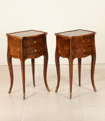 Pair of Late 18th Century French Inlaid Kingwood Bedside Tables