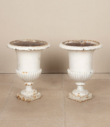 Pair of Late 19th Century French Cast Iron Urns