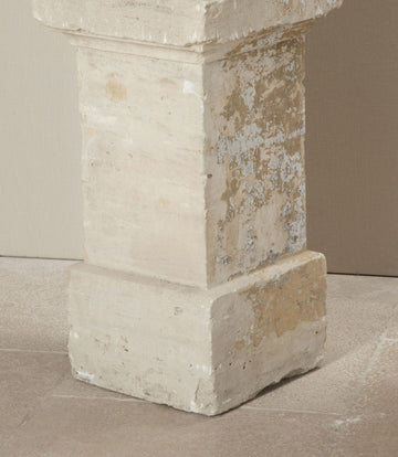 Set of Four 19th Century French Cast Iron Urns on 19th C Stone Plinths