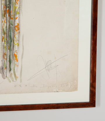 Set of Three Mid-Century French Interior Design Sketches