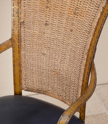 Set of Twelve 20th Century Lacquered Iron Dining Chairs