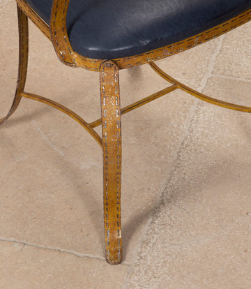 Set of Twelve 20th Century Lacquered Iron Dining Chairs