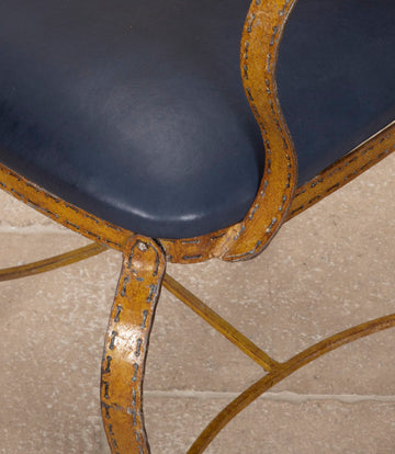 Set of Twelve 20th Century Lacquered Iron Dining Chairs