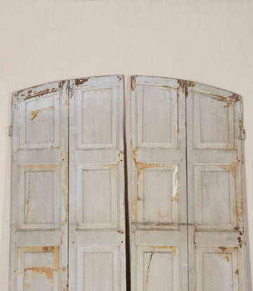 Two Pairs of 19th Century French Painted Panelled Folding Shutters