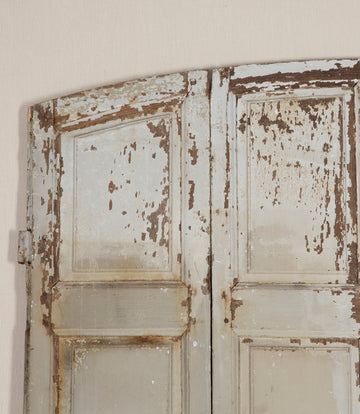 Two Pairs of 19th Century French Painted Panelled Folding Shutters