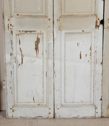 Two Pairs of 19th Century French Painted Panelled Folding Shutters