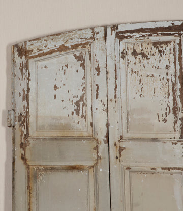 Two Pairs of 19th Century French Painted Panelled Folding Shutters