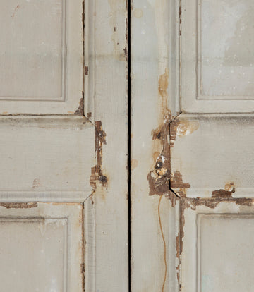 Two Pairs of 19th Century French Painted Panelled Folding Shutters